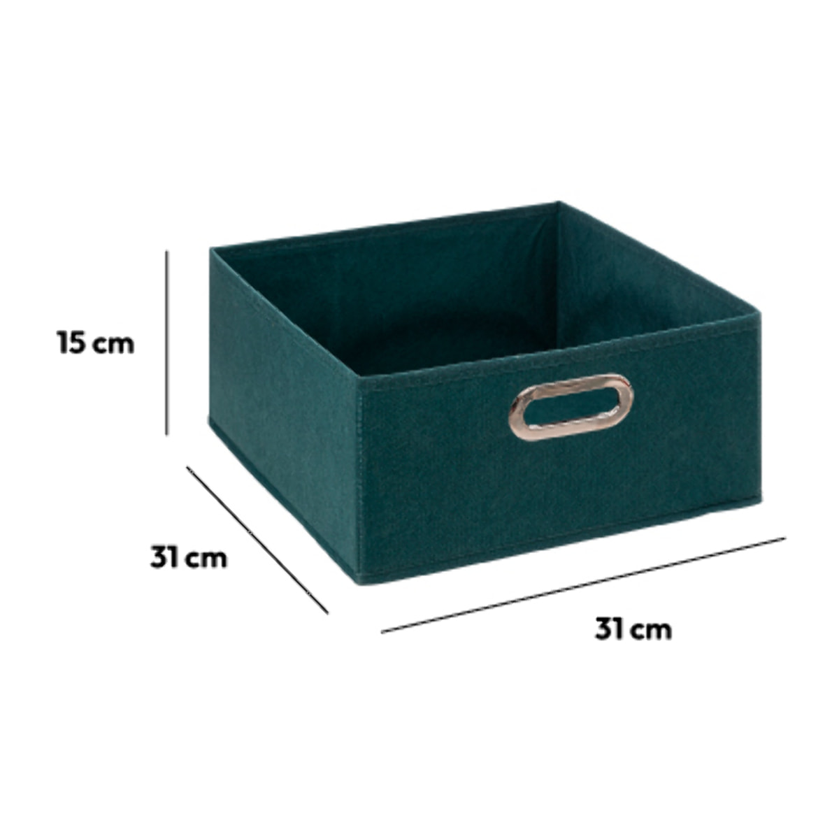 Panier velours 31x15cm "Mix N' Modul" bleu pétrole