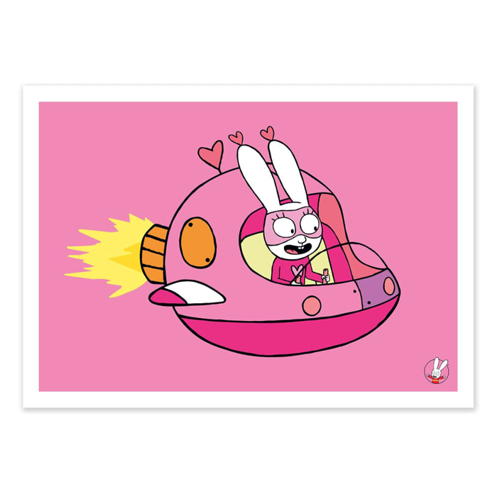 Affiche - Super Rabbit Girl - Simon Super Rabbit