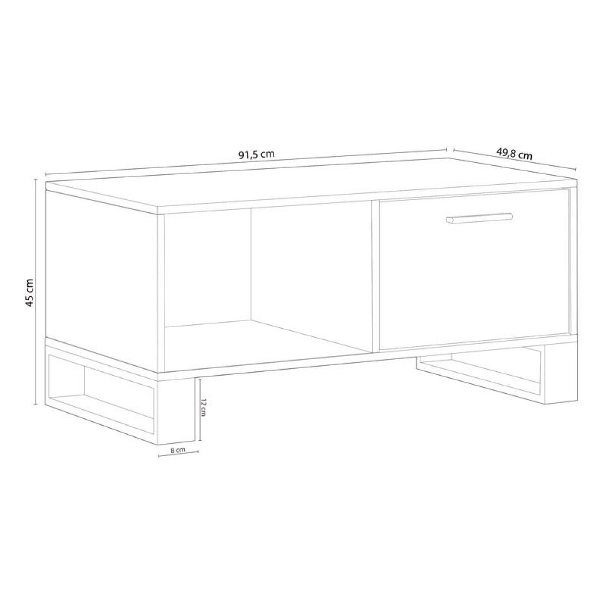 Mesa de centro Raw Roble oscuro - Negro