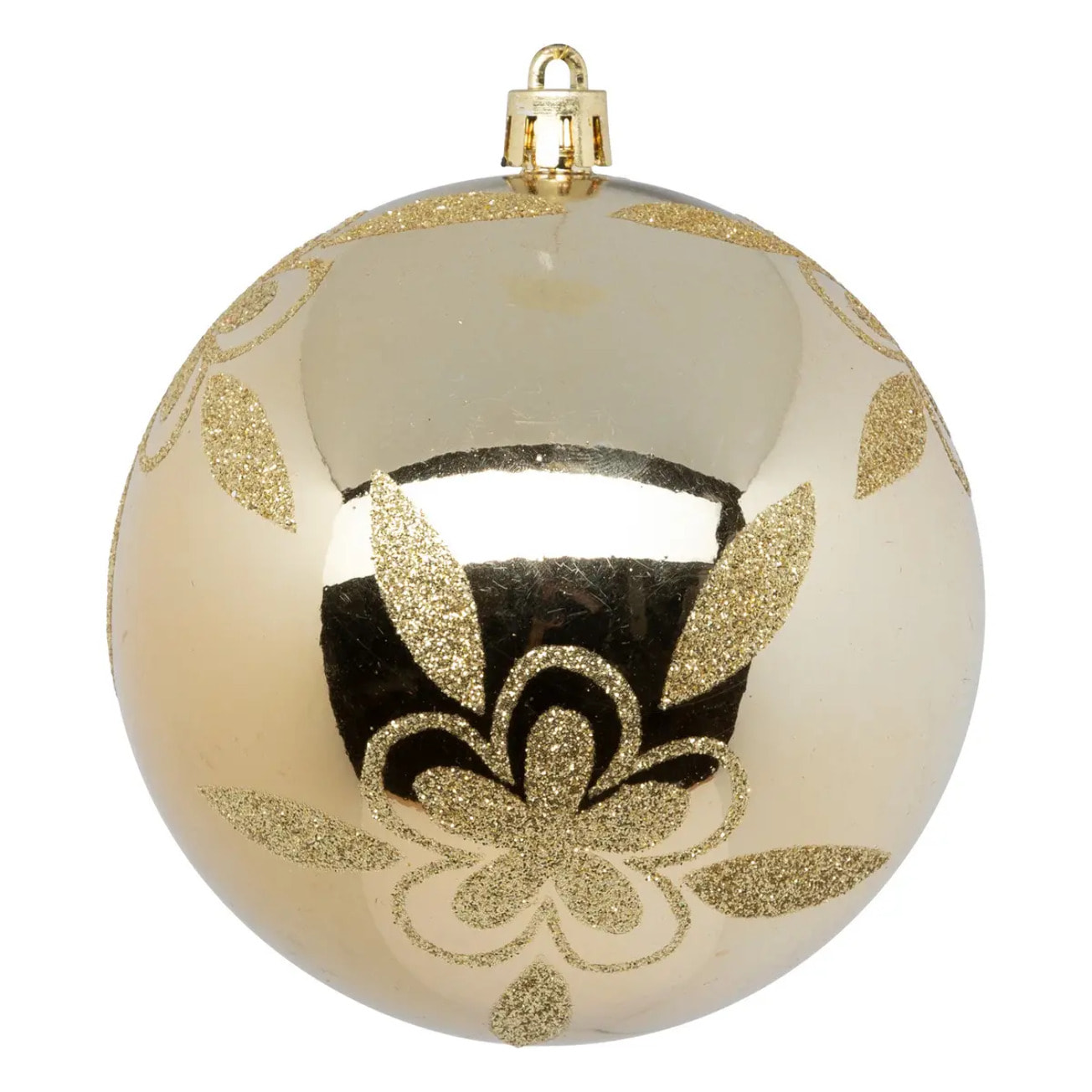 Boule de Noël plastique 100mm x6 or