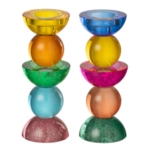 J-Line bougeoir - verre - mix - small - 2 pièces
