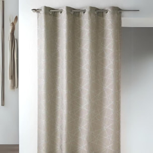 Rideau en Jacquard à Imprimés Design - Beige