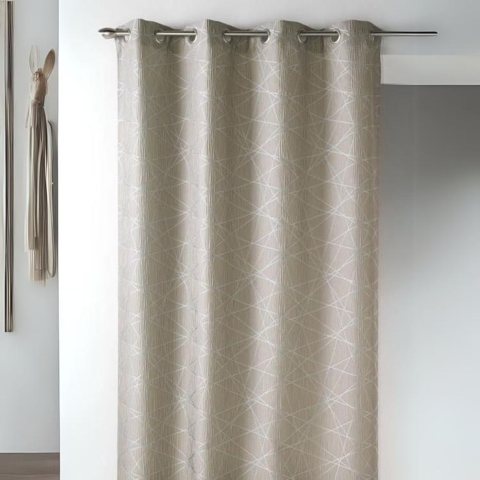 Rideau en Jacquard à Imprimés Design - Beige