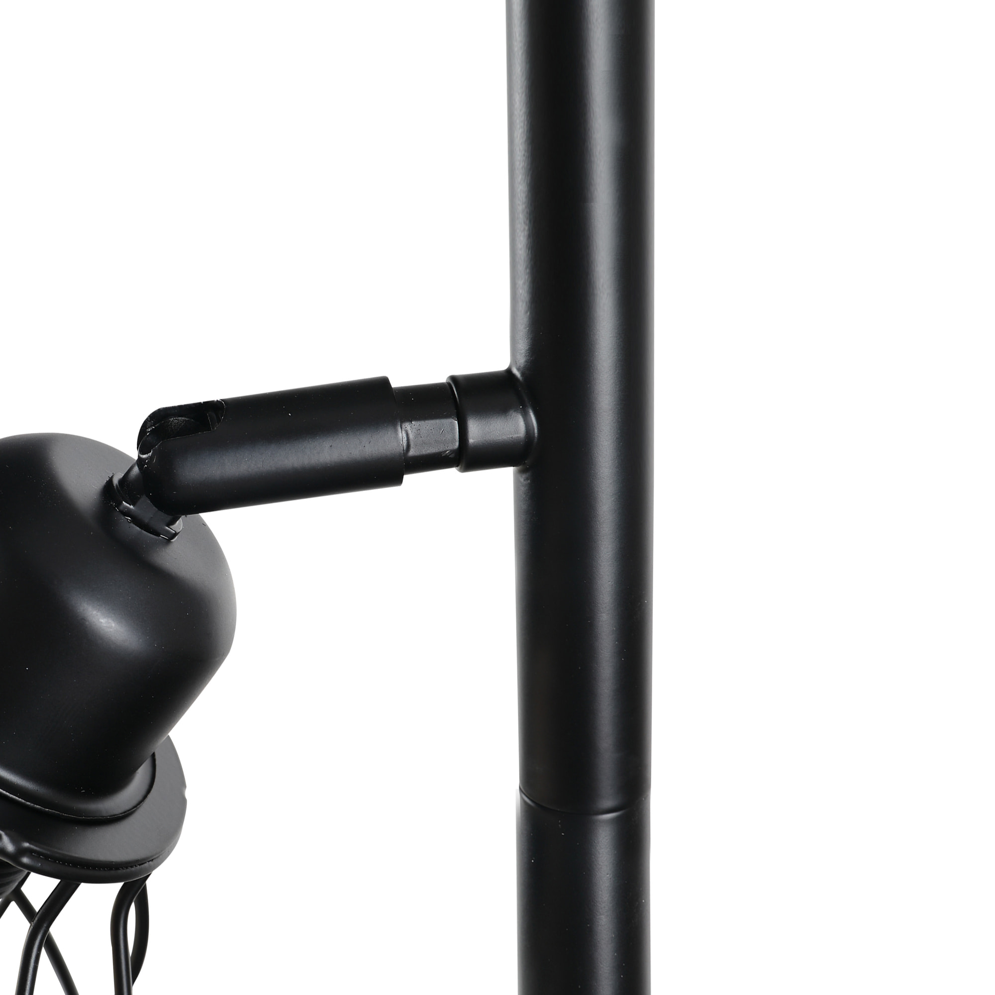Lampadaire design industriel 3 ampoules max. 40 W abat-jour cage métal noir