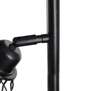 Lampadaire design industriel 3 ampoules max. 40 W abat-jour cage métal noir