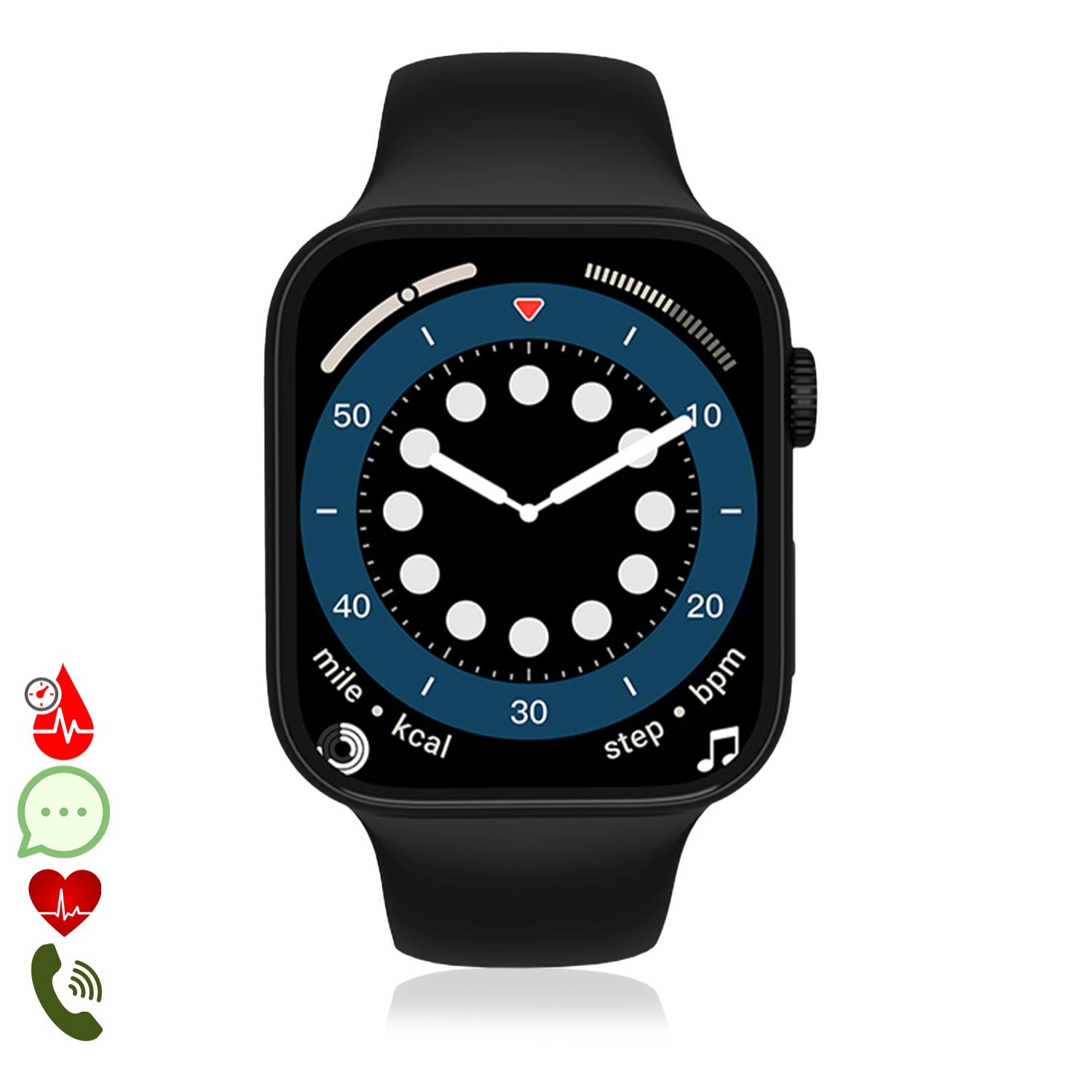 Smartwatch sportivo TK800. Modalità sportive, cardiofrequenzimetro dinamico, pressione sanguigna e ossigeno. Notifiche sui social media.