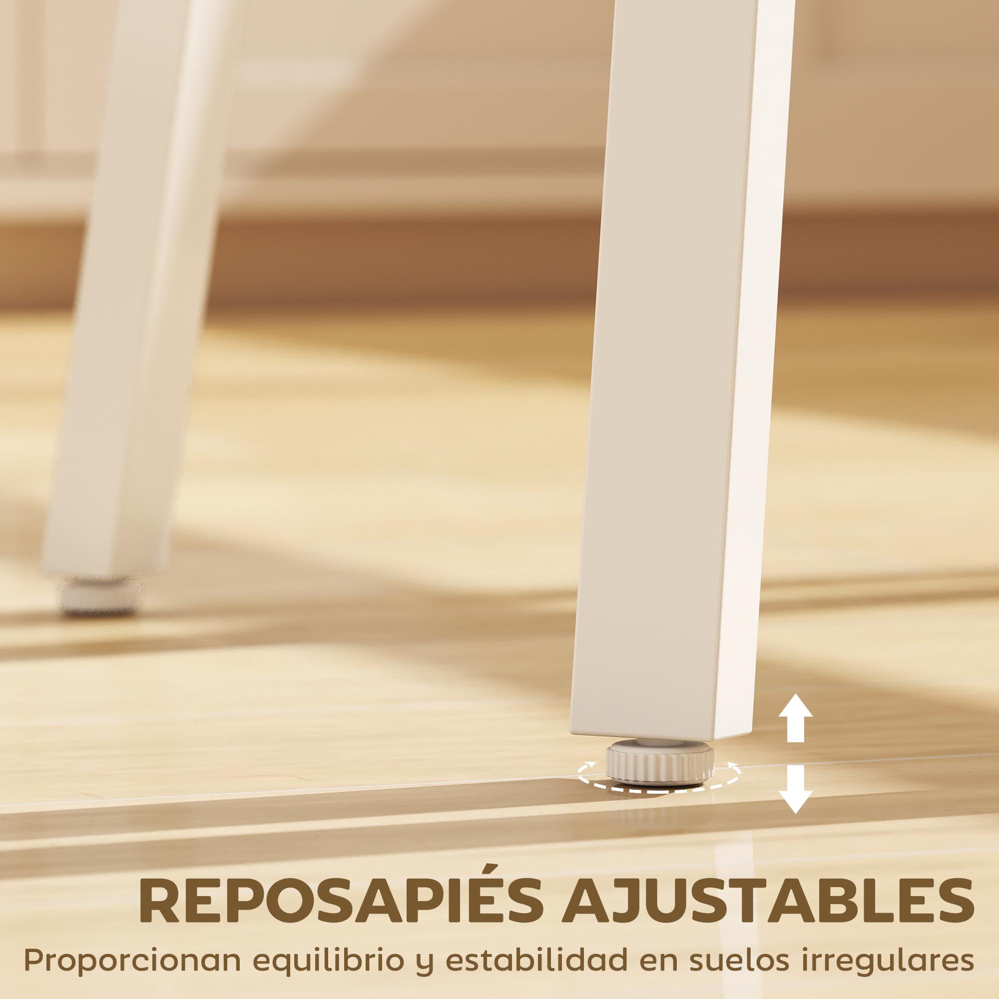 Mesa Alta Cocina Cuadrada con Estante, Mesa Alta Bar para 2 Personas, Patas de Metal, para Salón Comedor, 55x55x95 cm, Madera Natural y Blanco