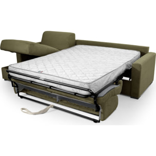 Canapé d'angle convertible express 5 places en velours côtelé - PALOMA