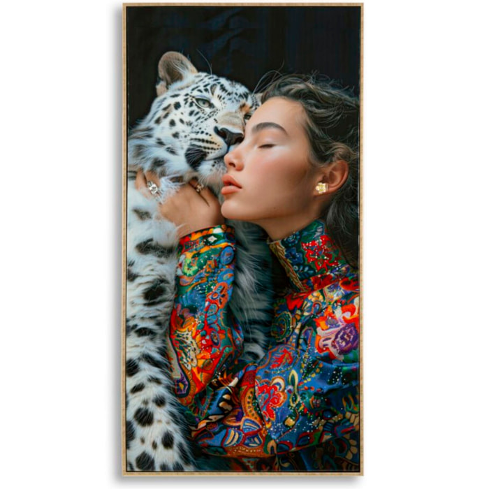 DIPINTO SU TELA LACCATO MOIRA C/CORNICE -A- CM 52X4X102