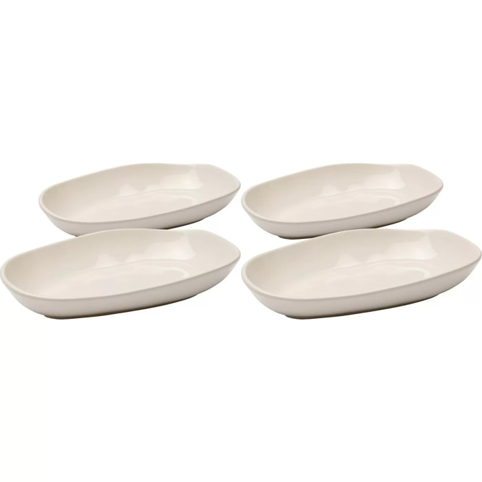 Assiettes creuses Organic 25cm crème set de 4 Kare Design