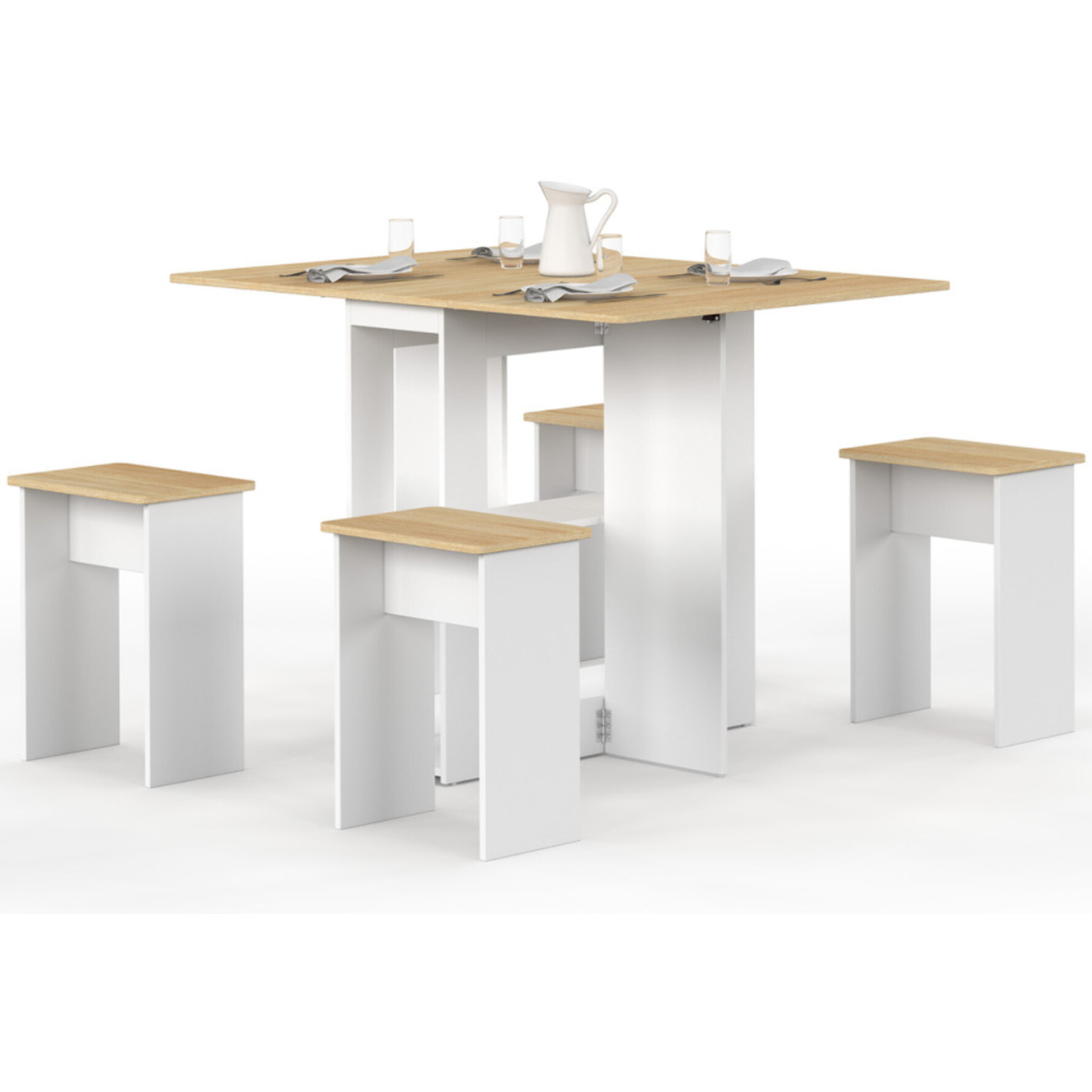 Ensemble repas Andy table pliante et 4 tabourets