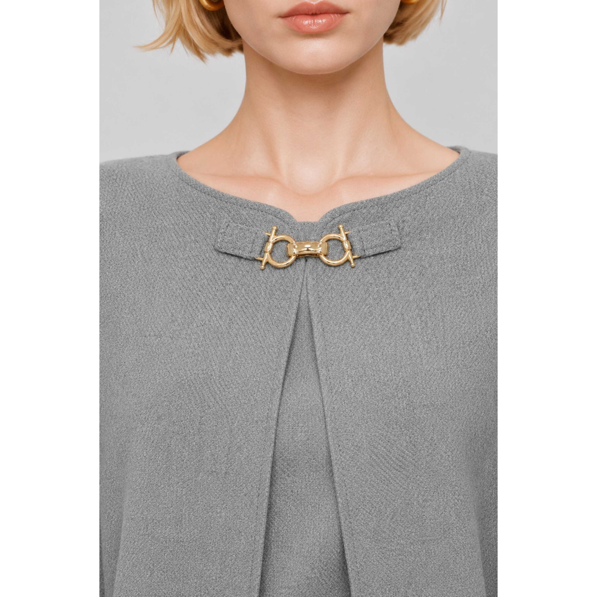 Kocca - Cappotto a mantella da donna in viscosa con fermaglio Donna