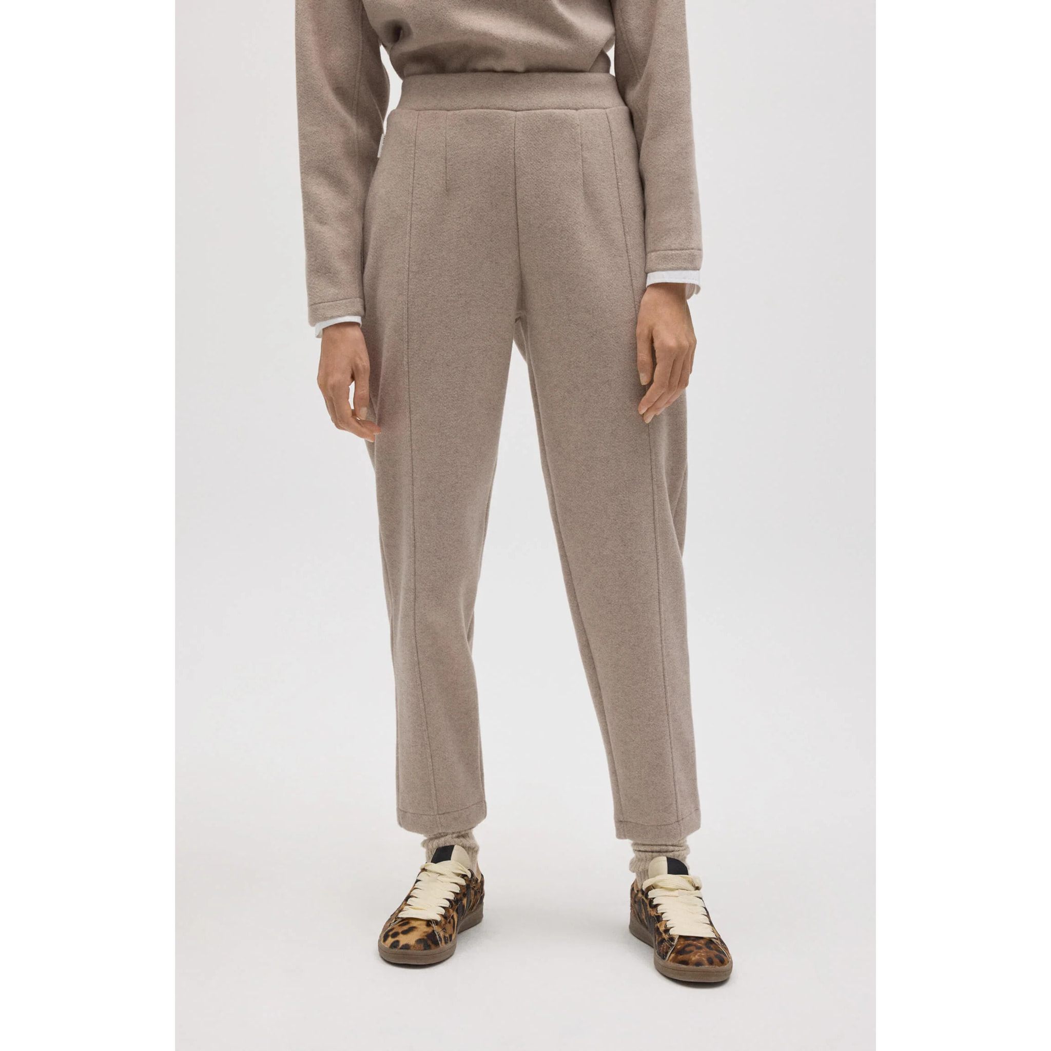 Pantaloni caldi slim fit con struttura marrone