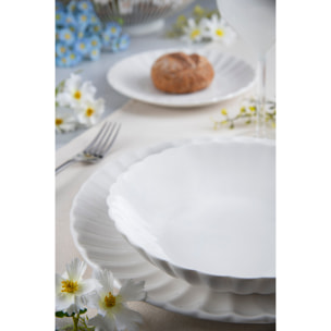 Service 18 Assiettes Excelsa – Elisir, Porcelaine Blanche