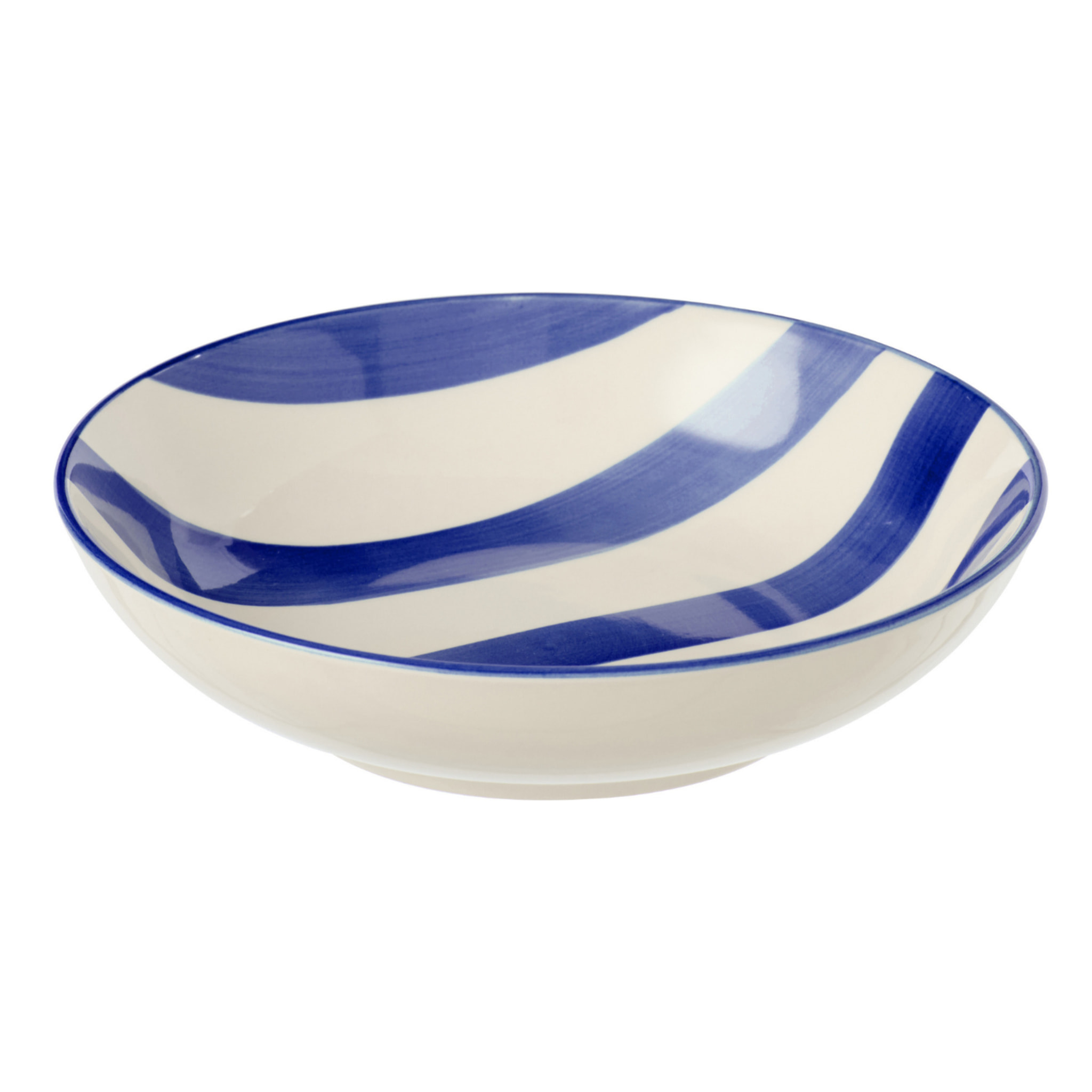 J-Line Assiette Profonde Lignée - céramique - bleu/blanc - 6 pièces