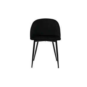 Chaises design noires en tissu velours et métal (lot de 2) CELESTE
