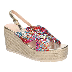 Sandalia de Cuña de Yute para Mujer, Comodas y Elegantes, Diseño Trenzado en la Pala