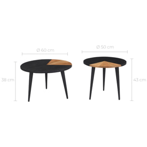 Set de 2 tables basses rondes en bois d'acacia - Binôme