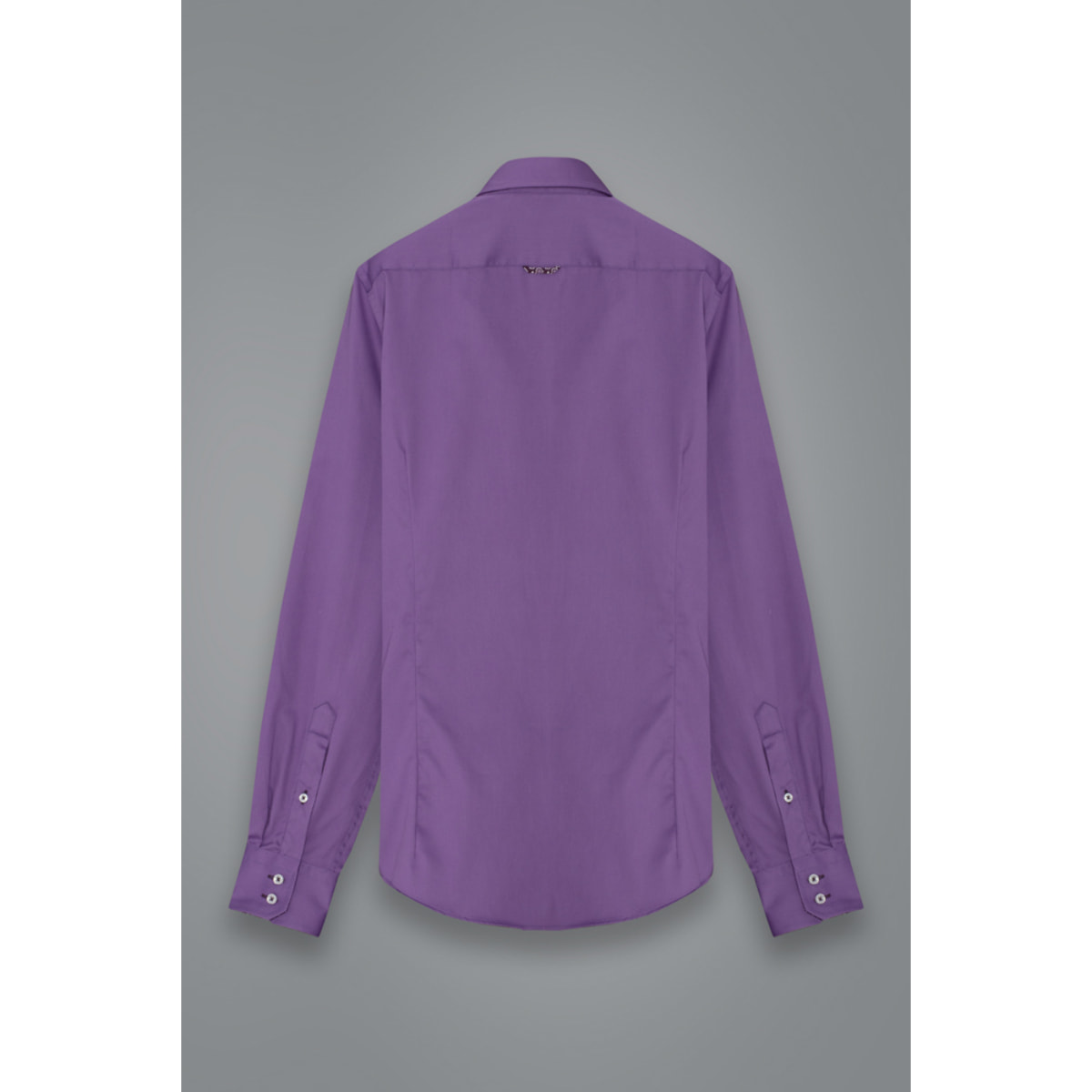 Camicia Uomo 2 Bottoni Button Down Slim Satin Unito Viola
