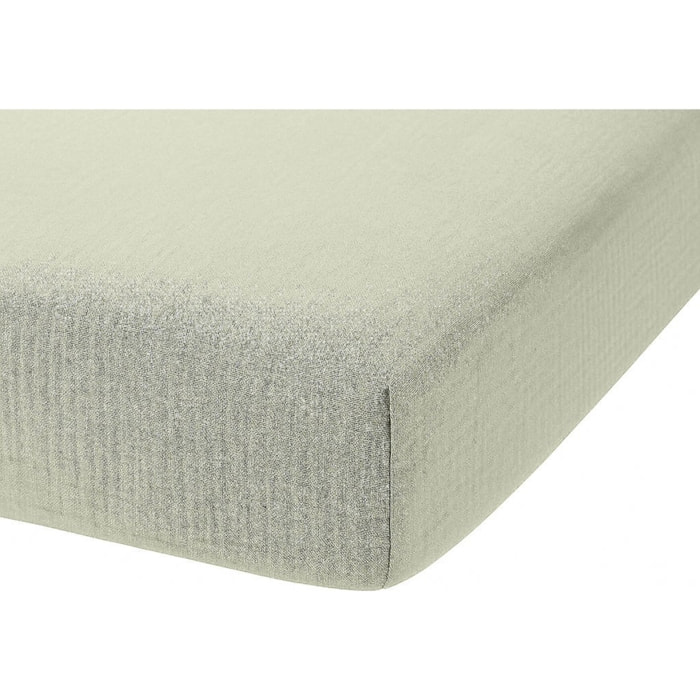 Drap Housse - Bonnet:30cm - 100% gaze De Coton Vert D'eau