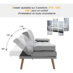 Canapé convertible 3 places design scandinave