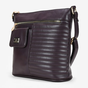 Bolso bandolera marrón con bolsillos