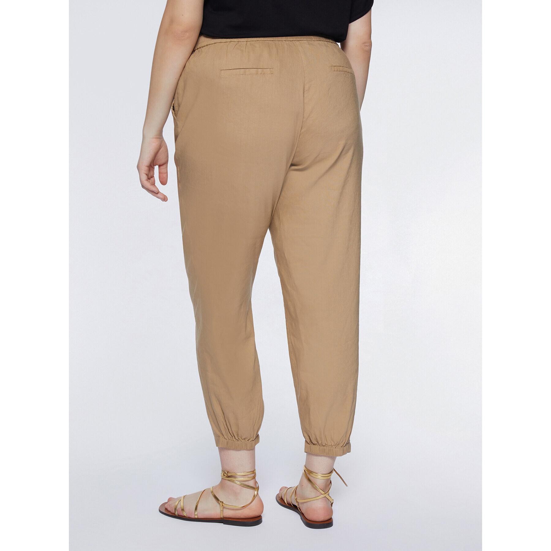 Fiorella Rubino - Pantaloni dritti in lino e viscosa - Beige