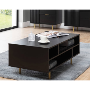 Monica - table basse - noir - 5 niches - 100 cm - Noir
