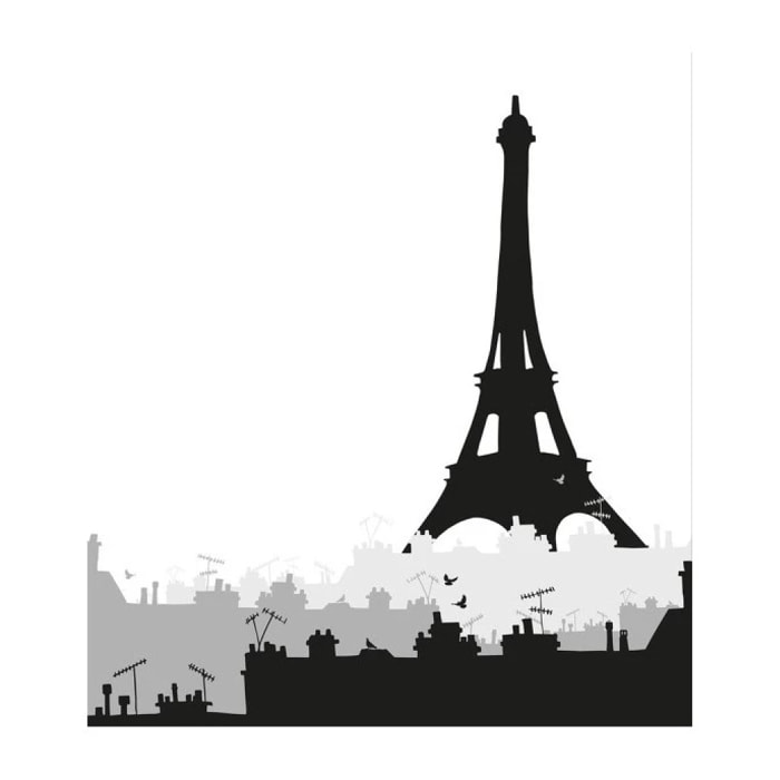 Rideau de douche Français Polyester 180x200cm TOITS PARISIENS Noir & Blanc MSV