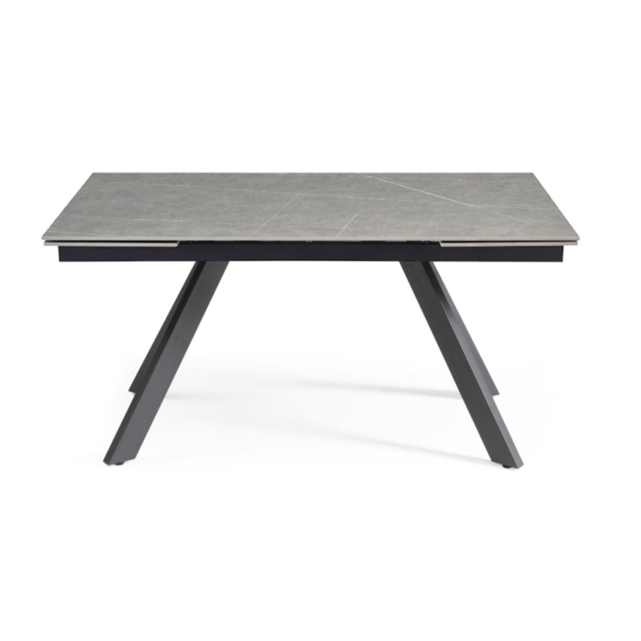 Table extensible céramique gris laqué 180/260cm - 8 piètements - UNIK