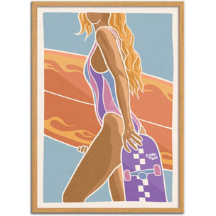 Affiche - Skate and surf fire - Art Rider