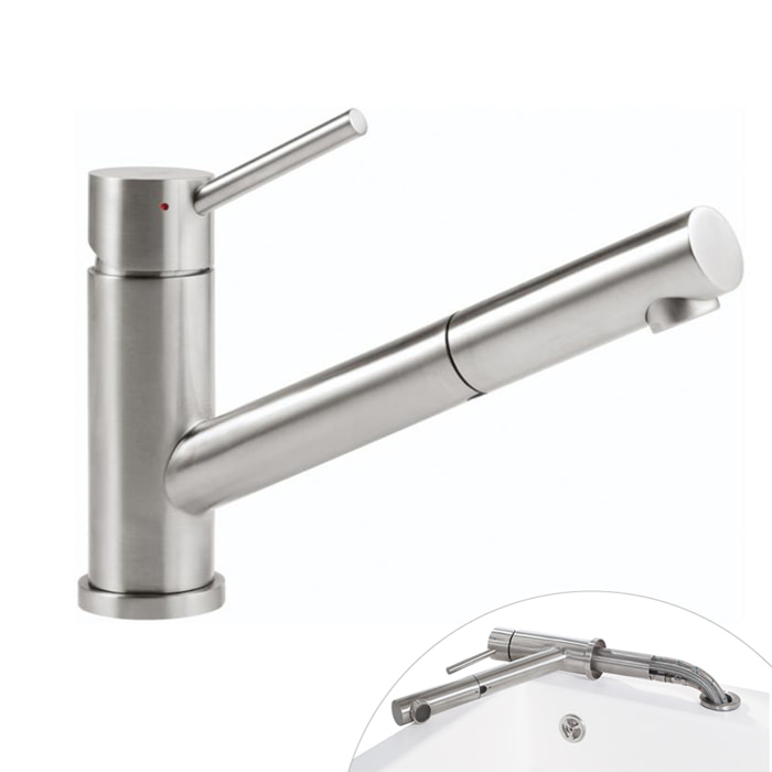 Robinet cuisine rabattable Como Shower window inox