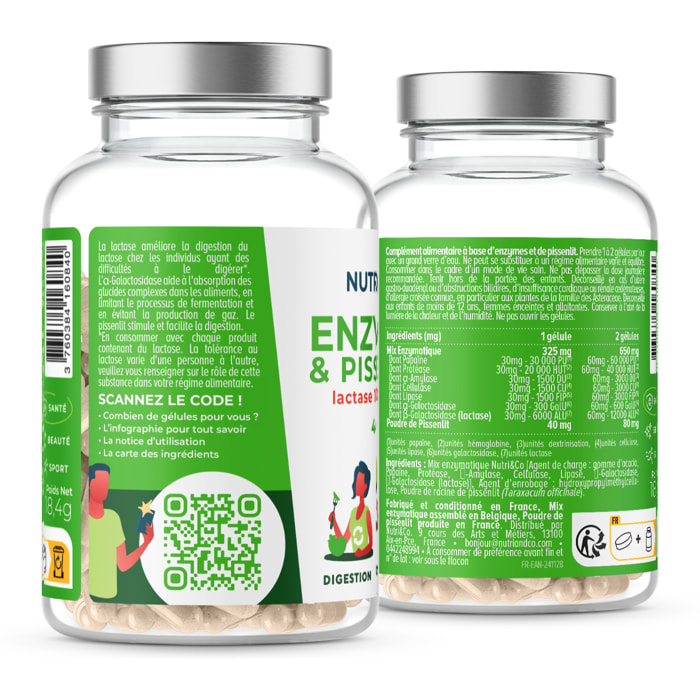 Nutri&Co Enzymes Digestives Digestion Difficile et Intolérance - 40 gélules
