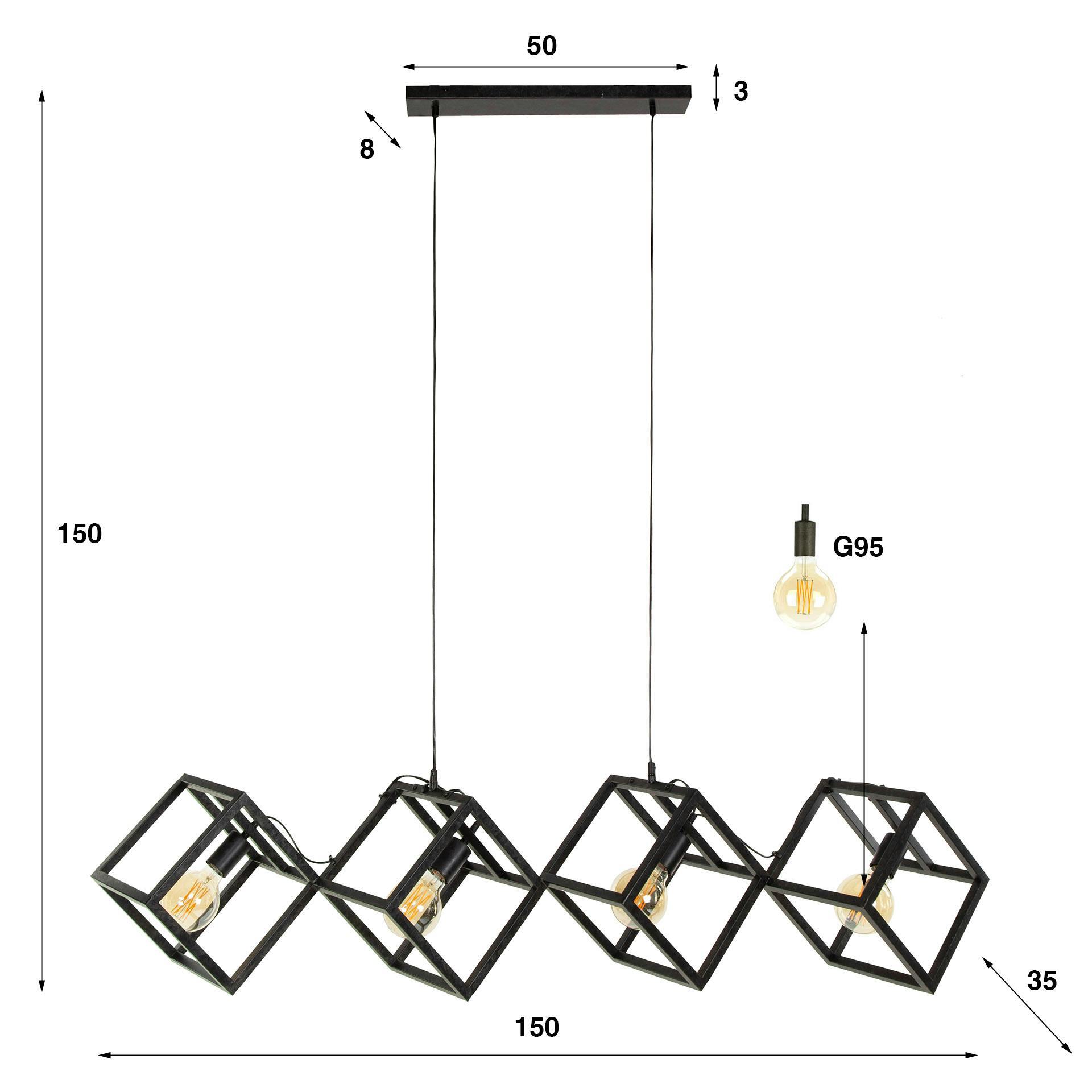 Suspension design 4 cubes en métal RALF