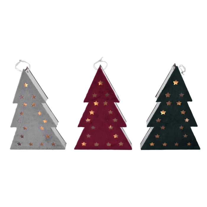 DAM Pack 3 uds.árbol 8led estrellas 28cm 3std 19x4x28cm. Color:Multicolor