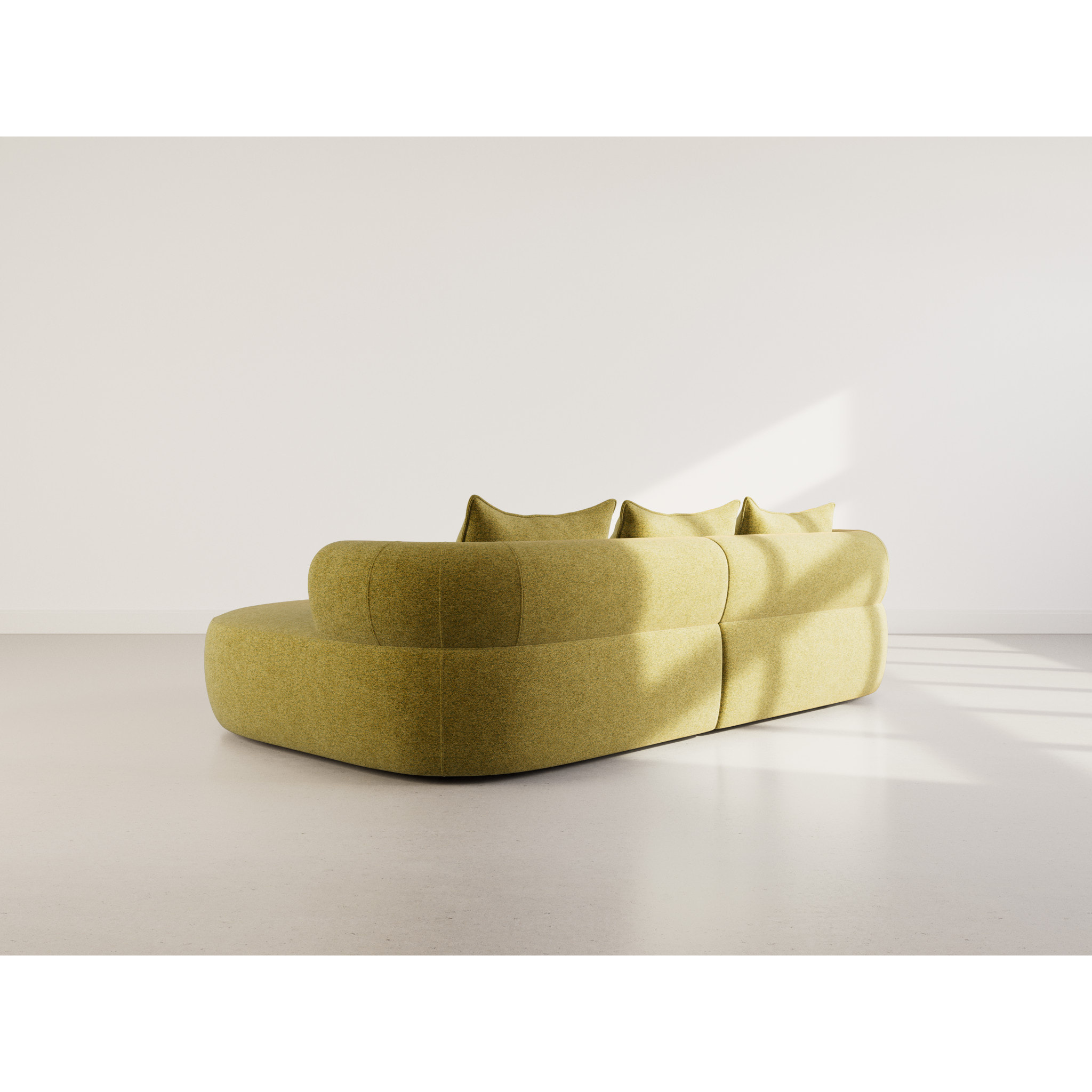 Angela - canapé d'angle droit 4 places en velours texturé - Vert