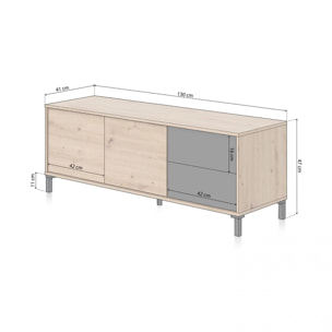 Mueble TV Lea Gris Antracita - Roble Nodi
