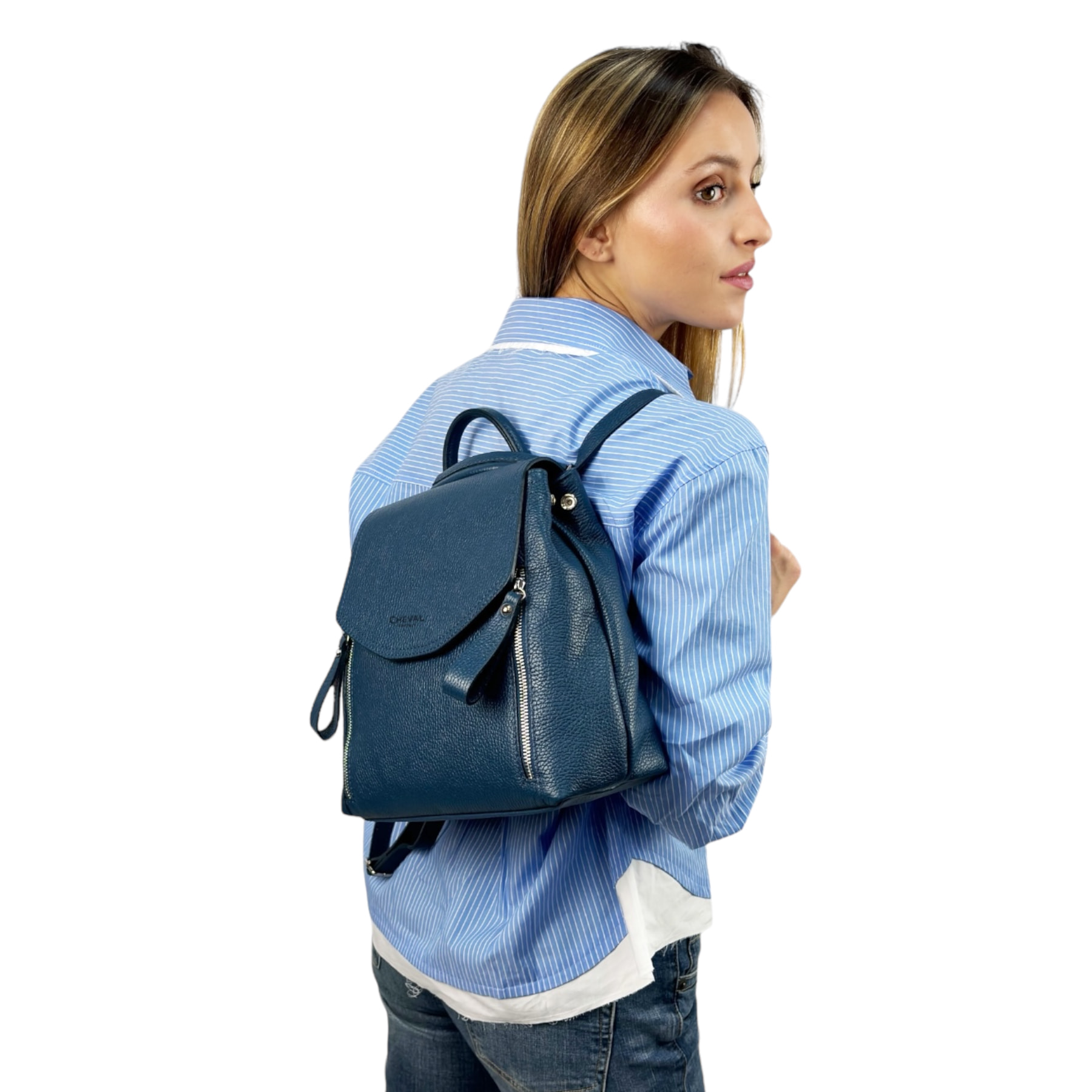 Mochila Cheval Firenze Linda Azul Petróleo