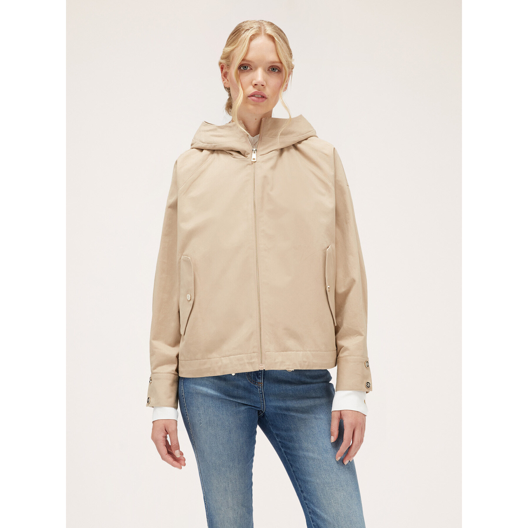 Motivi - Parka de algodón con capucha - Beige