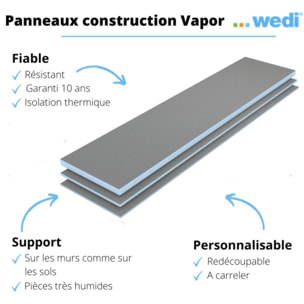 Panneaux de construction WEDI Vapor pare vapeur en Epoxy 250 x 60 x 2 cm