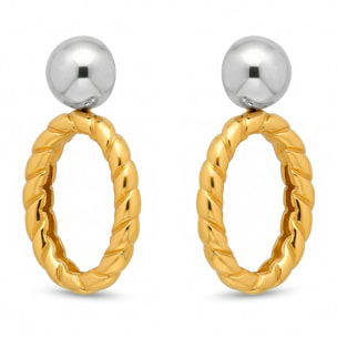 Pendientes Hiami acabado oro 18k y plata