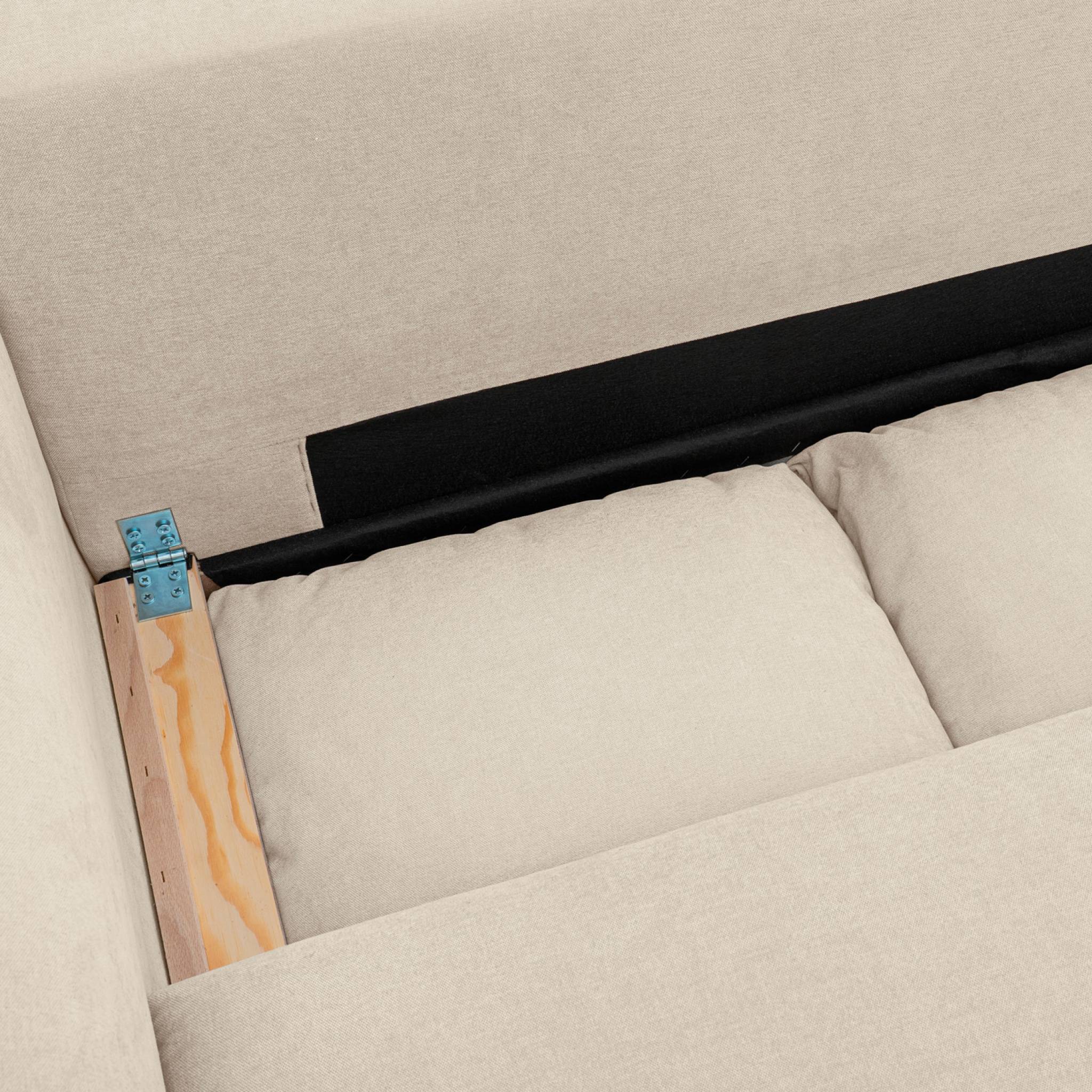 Canapé d'angle convertible réversible 3 places tissu chenille avec coffre ALMO