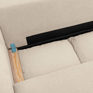 Canapé d'angle convertible réversible 3 places tissu chenille avec coffre ALMO