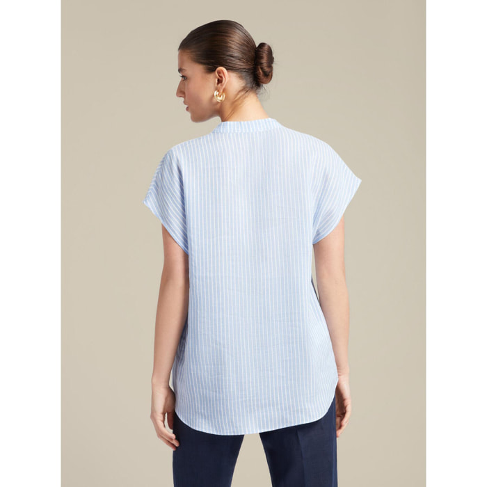 Elena Mirò - Blusa con micro rayas - Light - blue