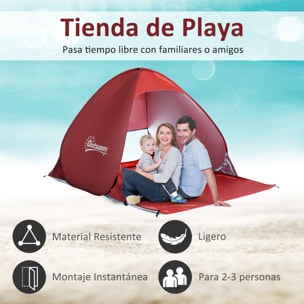 Tienda De Campaña de Poliéster Acero 200x150x115cm Rojo