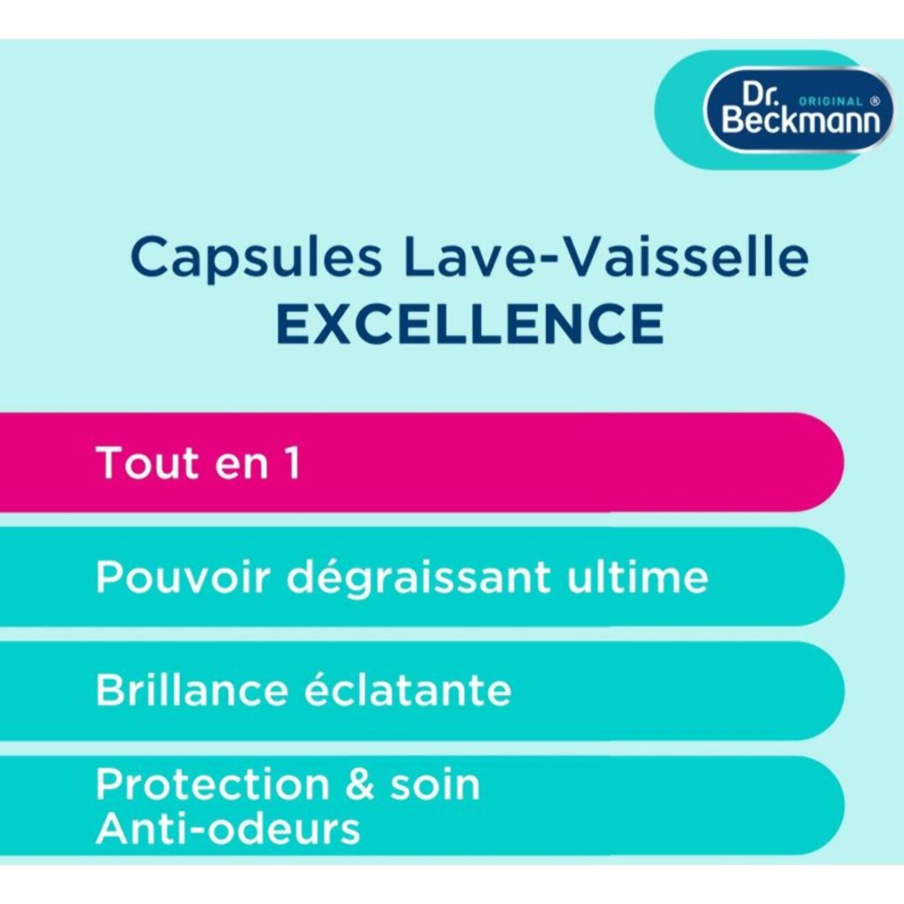 Capsules DR BECKMANN Lave-Vaisselle EXCELLENCE x27 lavages