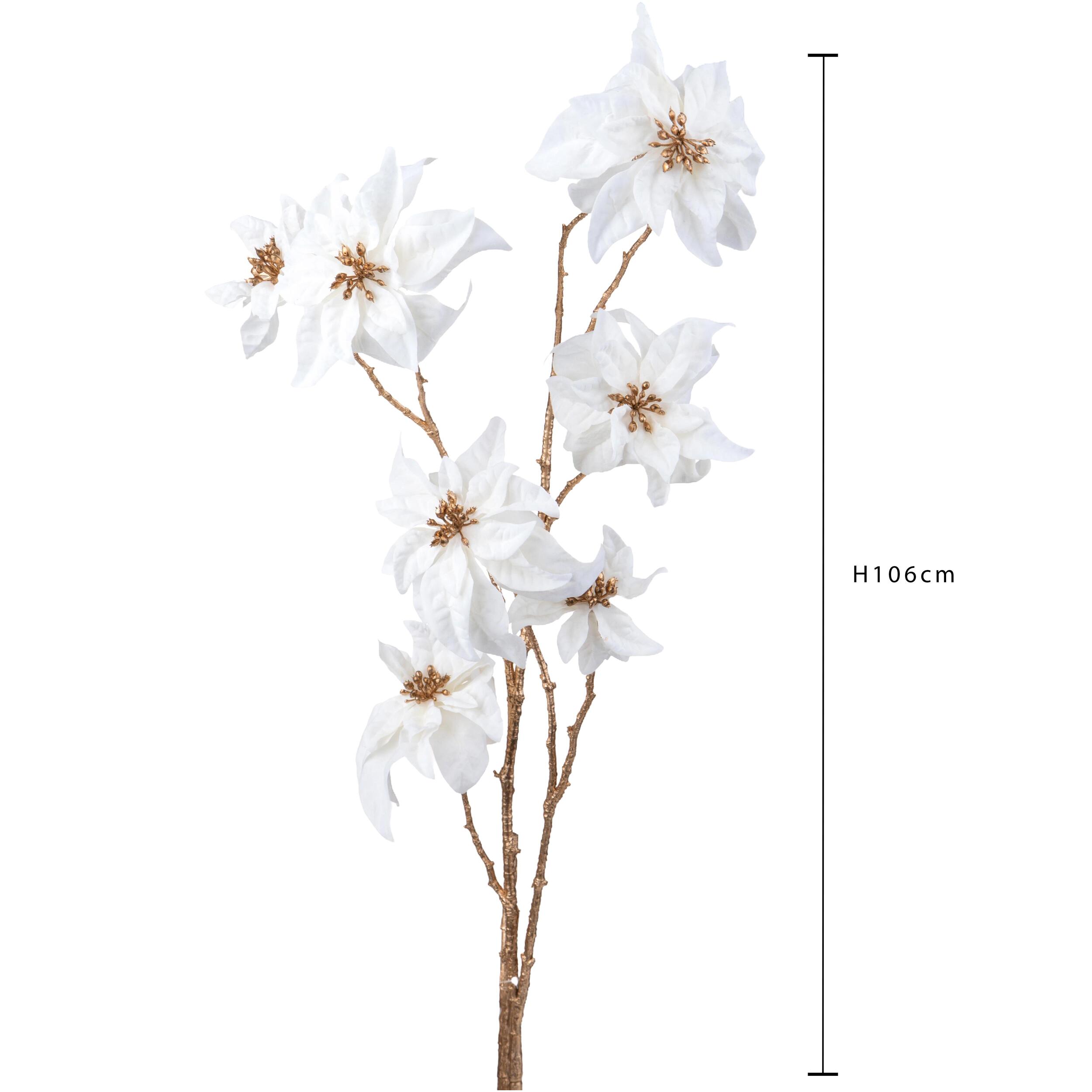 Ramo poinsettia - Pezzi 6 - 25xH106x26cm - Bianchi Dino SpA