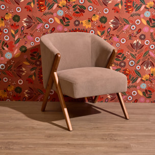 Fauteuil - HOME DECO FACTORY - Cotelet Jules - Confortable - Épuré - Marron