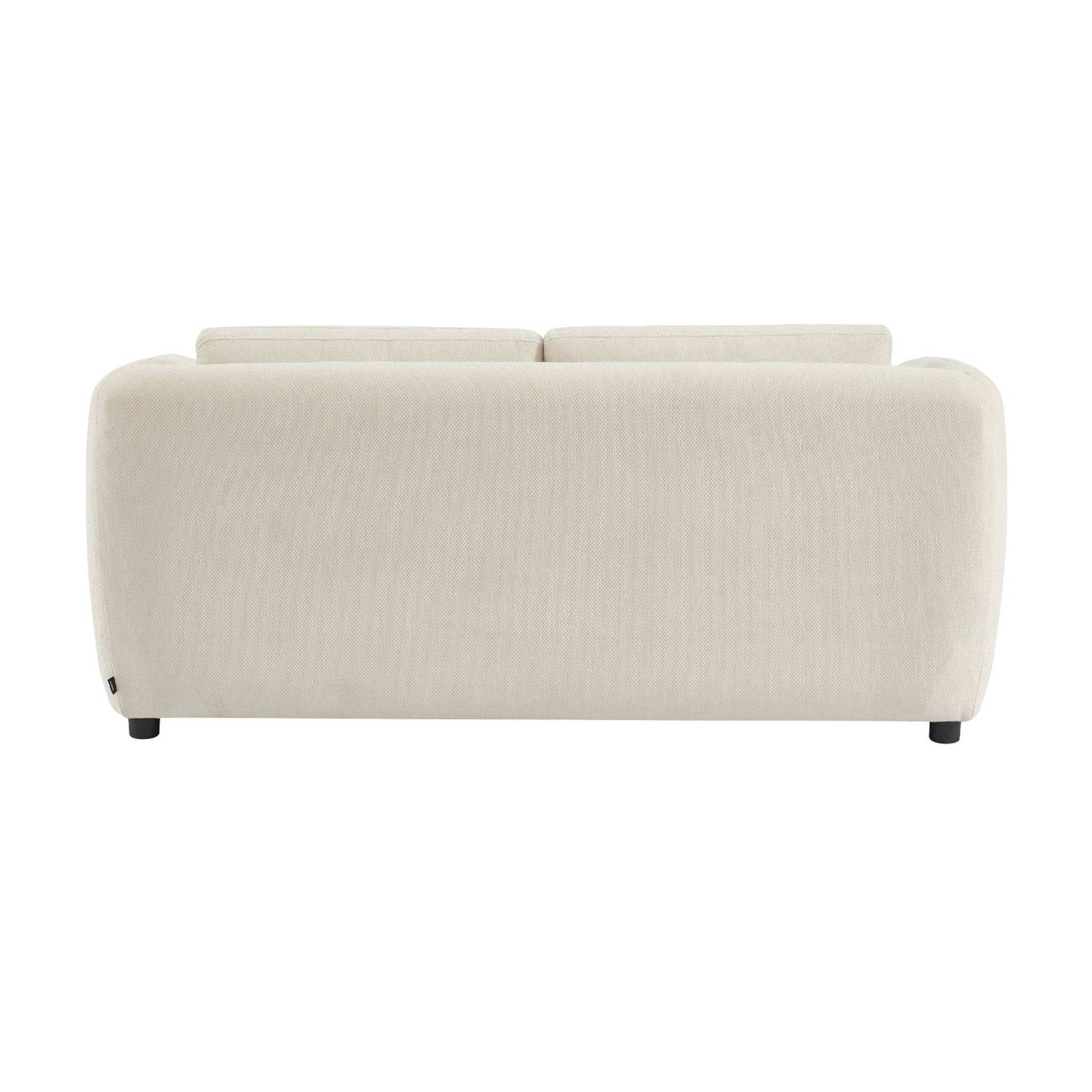 Canapé convertible 2 places tissu chenille blanc - L 170 x P 95 x H 76cm - Twist