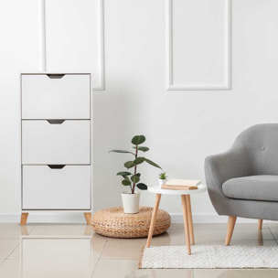 Plana - Scarpiera Salvaspazio 3 Ante 55x116x25 cm 18 Paia in Legno Bianco